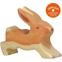 Holztiger Holzfigur Hase klein stehend - Handbemalt - Europäische Herstellung