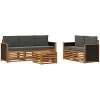 vidaXL Outdoor-Sofagarnitur 6 stk. Natur und Anthrazit