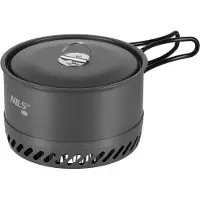 NILS NC4203 Aluminium-Campingtopf mit Heizkörper und Deckel, 1000 ml,