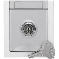 EGB Pacific FR Schuko-Steckdose abschliessbar Schliessung 9 grau 90591049-DE