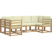vidaXL Outdoor-Sofagarnitur 6 Stk. Weiß und Creme