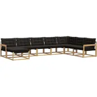 vidaXL Outdoor-Sofagarnitur 8 stk. Weiß und Schwarz Massivholz Akazie