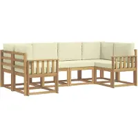 vidaXL Outdoor-Sofagarnitur 6 Stk. Weiß und Creme