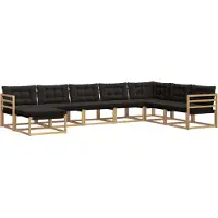 vidaXL Outdoor-Sofagarnitur mit Kissen 8 pcs Weiß und Schwarz