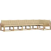 vidaXL Outdoor-Sofagarnitur mit Kissen 6 pcs Weiß und Beige