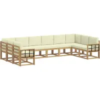 vidaXL Outdoor-Sofagarnitur 10 stk. Weiß und Creme