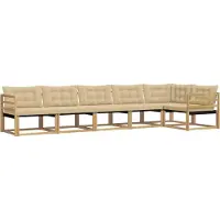 vidaXL Outdoor-Sofagarnitur 6 Stk. Weiß und Beige