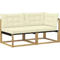 vidaXL Sectional Sofa Einheiten mit Kissen Weiß 162,5 x 83 x 73 cm