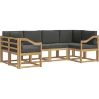 vidaXL Outdoor-Sofagarnitur 6 Stk. Weiß und Anthrazit