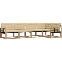 vidaXL Outdoor-Sofagarnitur 5 stk. Weiß und Beige