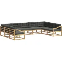 vidaXL Outdoor-Sofagarnitur mit Kissen 9 pcs Weiß und Anthrazit