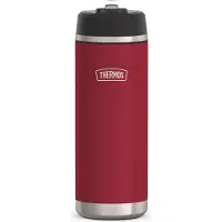 Thermos Isolierflasche "ICON WATER BOTTLE, Edelstahlkörper, spülmaschinenfest", (1 tlg.), 0,71l, 12h kalt, schappsicher mit einklappbarem Flip-Strohalm