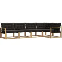 vidaXL Outdoor-Sofagarnitur 5 stk. Weiß und Schwarz