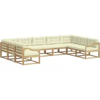 vidaXL Outdoor-Sofagarnitur 9 stk. Weiß und Creme