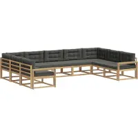 vidaXL Outdoor-Sofagarnitur mit Kissen 9 pcs Weiß und Anthrazit