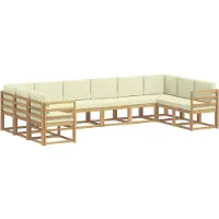 vidaXL Outdoor-Sofagarnitur 10 stk. Weiß und Creme