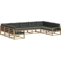 vidaXL Outdoor-Sofagarnitur 9 Stk. Weiß und Anthrazit