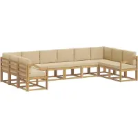 vidaXL Outdoor-Sofagarnitur 10 stk. Weiß und Beige
