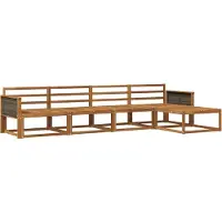 vidaXL Outdoor-Sofagarnitur 5 stk. Natur Massivholz Akazie