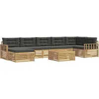vidaXL Outdoor-Sofagarnitur 8 Stk. Weiß und Anthrazit