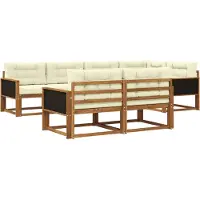 vidaXL Outdoor-Sofagarnitur 8 stk. Natur und Creme