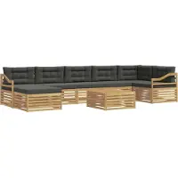 vidaXL Outdoor-Sofagarnitur 8 stk. Weiß und Anthrazit Polyester