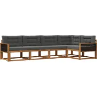 vidaXL Outdoor-Sofagarnitur 5 Stk. Natur und Anthrazit