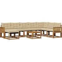 vidaXL Outdoor-Sofagarnitur 9 stk. Natur und Beige