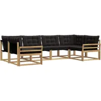 vidaXL Outdoor-Sofagarnitur 6 Stk. Weiß und Schwarz