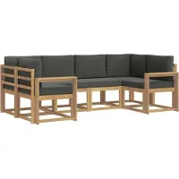 vidaXL Outdoor-Sofagarnitur 6 Stk. Weiß und Anthrazit