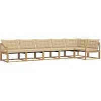 vidaXL Outdoor-Sofagarnitur 6 Stk. Weiß und Beige