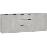 Helloshop26 - Buffet Sideboard Kommode Kleiderschrank Aufbewahrungsmöbel Organizer für Küche Wohnzimmer Lounge 3-teilig 02_0037131