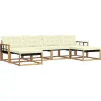 vidaXL Outdoor-Sofagarnitur 6 stk. Weiß und Creme