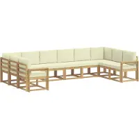 vidaXL Outdoor-Sofagarnitur 10 Stk. Weiß und Creme