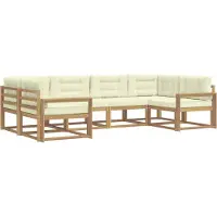 vidaXL Outdoor-Sofagarnitur 6 Stk. Weiß und Creme