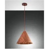 FABAS LUCE Pendelleuchte Esino E27 Ø330mm Walnussfarben