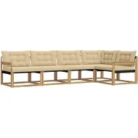 vidaXL Outdoor-Sofagarnitur 5 stk. Weiß und Beige