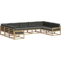 vidaXL Outdoor-Sofagarnitur mit Kissen 9 pcs Weiß und Anthrazit