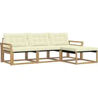 vidaXL Outdoor-Sofagarnitur 4 Stk. Weiß und Creme