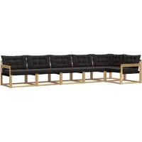 vidaXL Outdoor-Sofagarnitur 6 Stk. Weiß und Schwarz