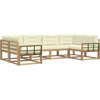 vidaXL Outdoor-Sofagarnitur 6 Stk. Weiß und Creme