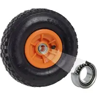 Baumarktplus Sackkarrenrad Luftrad 260x85 mm 3.00-4 60 mm versetze Nabe Ø 20 mm orange robustes 4 PR Gewebe