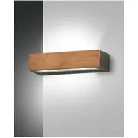 FABAS LUCE LED Außen-Wandleuchte Hazel 51x78mm 13W Warmweiß IP65 Teakholz