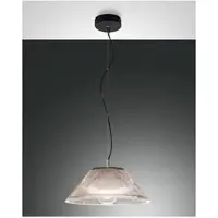 FABAS LUCE Pendelleuchte Salento E27 Ø400mm Schwarz Rauchglas, Italy