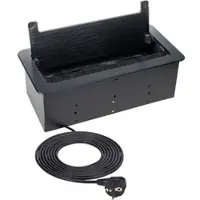 Designlight INBOX MöbelEinbausteckdose mit USB RJ45 und HDMIAnschlüssen Farbe Schwarz Kabellänge 15 m Steckdose Schuko