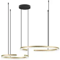 Nova Luce LED Pendelleuchte Greamy dimmbar 30W warmweiss 3000K Gold Aluminium Ø65cm 9030955
