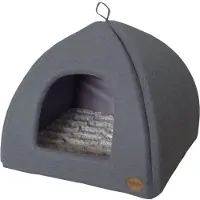 Nobby Cacho, Cave per bag, Drinnen, Katze, Blau, Grau, Dreieckig, Einfarbig