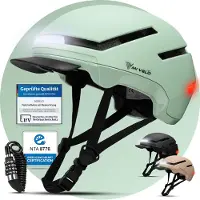 MIVELO Unisex-Radhelm NOVA - Mit Licht - NTA-zertifiziert bis zu 45km/h - Mint - Größe M (54-58 cm)