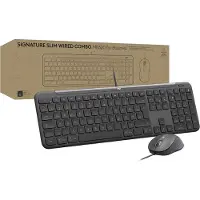 Logitech Signature Slim Combo MK620 For Business, Kabelgebunden, USB, Scherenschalter, QWERTZ, Graphit, Maus enthalten