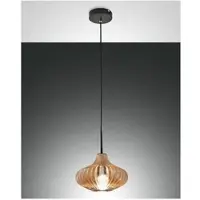 FABAS LUCE Pendelleuchte Budelli E27 Ø260mm Bernstein